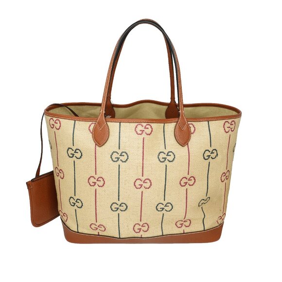 Gucci Raffia GG Large Tote with Pouch - Picture 3 of 10